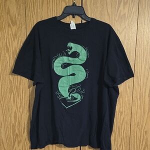 Gildan Black Tee with Slytherin Snake Graphic